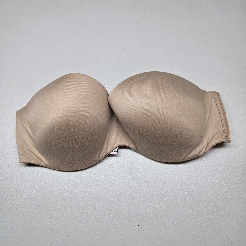 Victoria's Secret Women Bra 32DD Beige Strapless Underwired READ